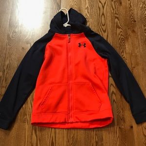 Orange and Navy Blue Under Armour Zip Up Hoodie